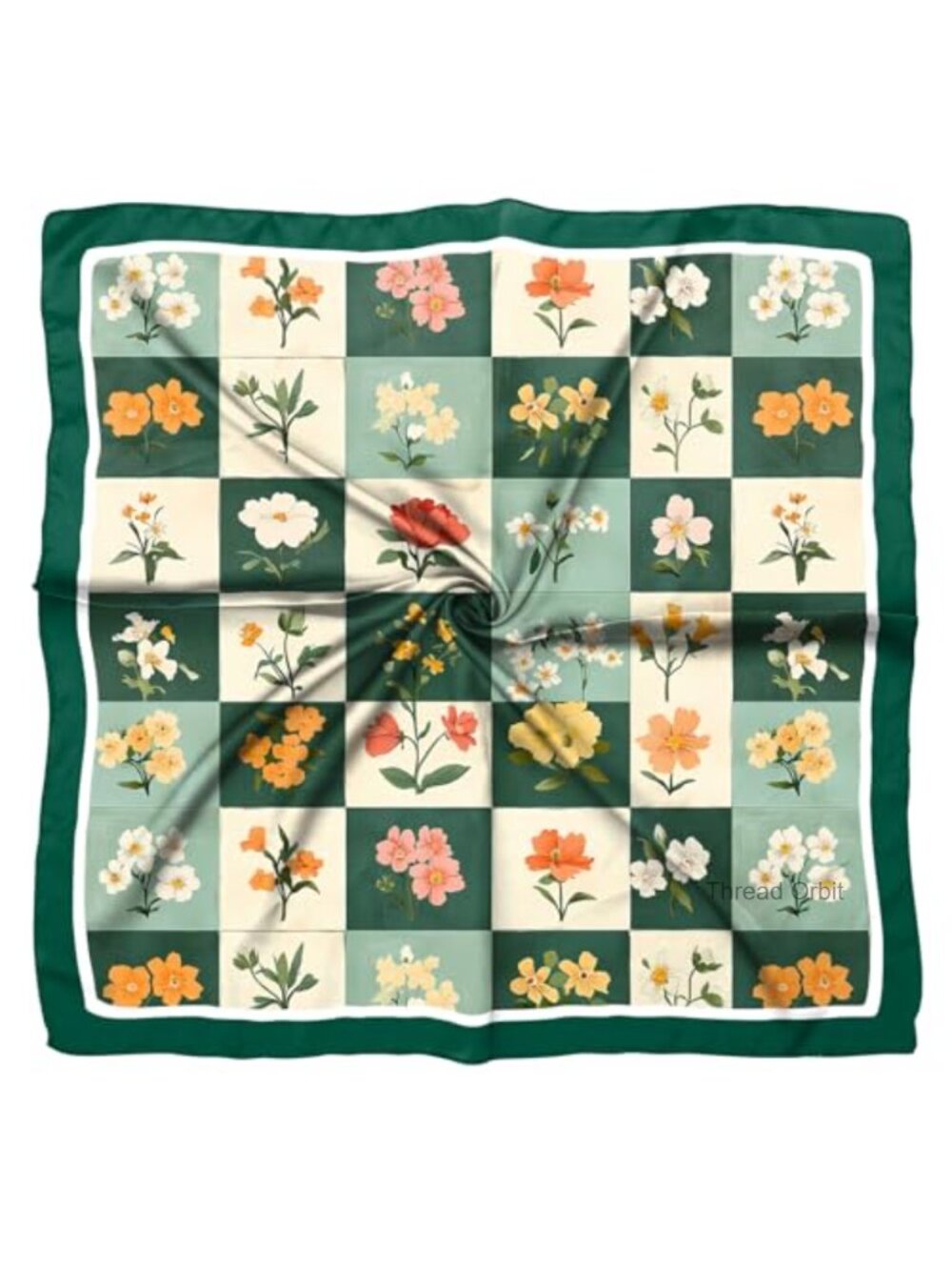 Satin Silk Feel Scarf 27.5 Inch Large Square Hair Wrap Bandana
